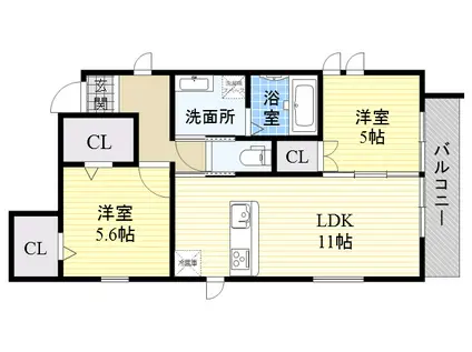 CASA FORTE(2LDK/3階)の間取り写真