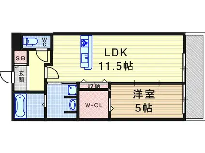 ソラーレ名神町(1LDK/3階)の間取り写真
