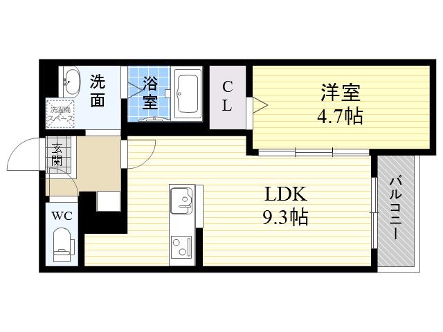 SEED尼崎(1LDK/1階)の間取り写真