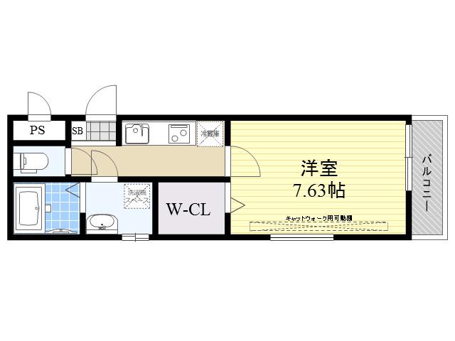 MOFREあまがさき 壱番館(1K/2階)の間取り写真