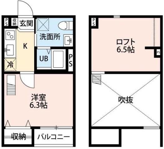 ルシエル(1K/1階)の間取り写真