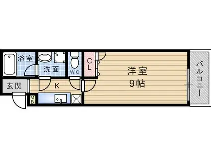 シェリール武庫之荘(1K/1階)の間取り写真
