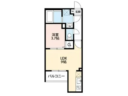 アコード水堂町(1LDK/3階)の間取り写真
