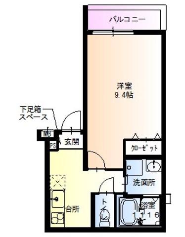 フジパレス立花駅南1番館(1K/1階)の間取り写真