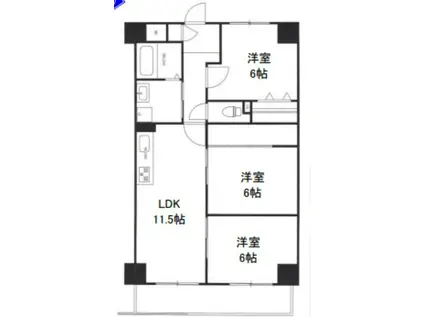 FOURM-レジデンス東園田(3LDK/3階)の間取り写真