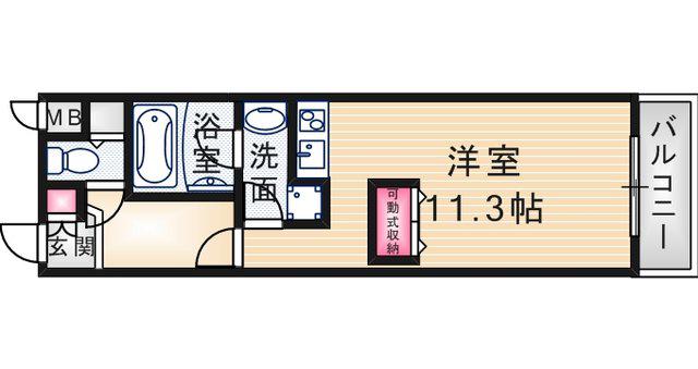 聚楽荘立花(ワンルーム/1階)の間取り写真