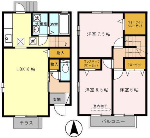 アビタシオン西昆陽 A棟(3LDK)の間取り写真