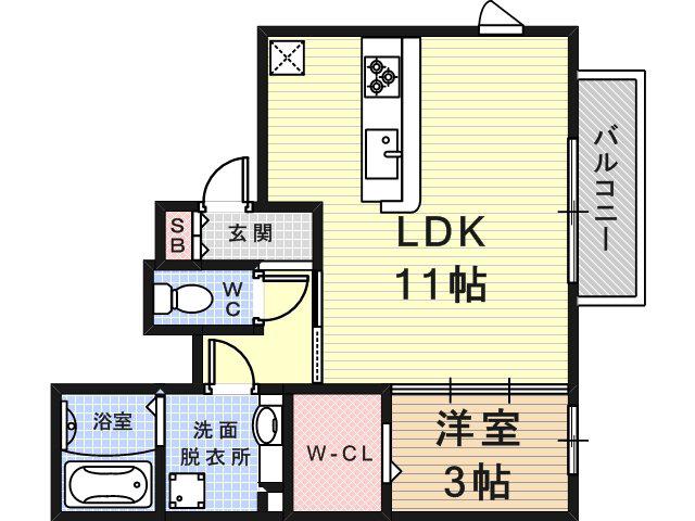 アイ・ドミール(1LDK/1階)の間取り写真