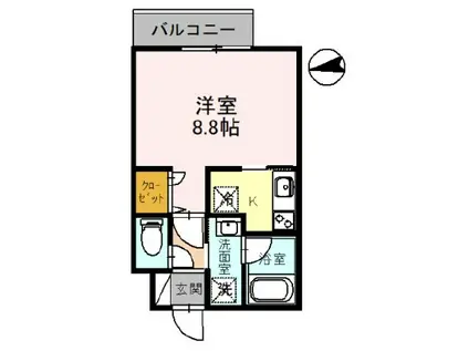 エルスタンザ塚口本町(1K/1階)の間取り写真
