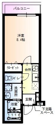フジパレス立花町2丁目2番館(1K/2階)の間取り写真