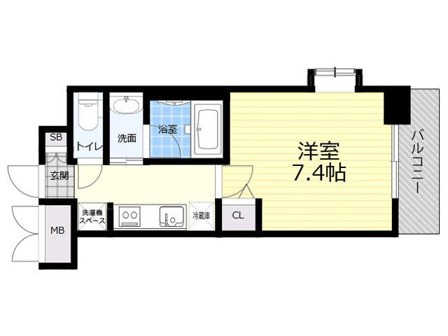 スプランディッド尼崎駅前1(1K/9階)の間取り写真