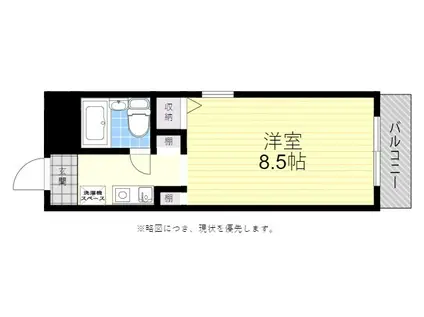 猪名寺パークマンション2(ワンルーム/4階)の間取り写真