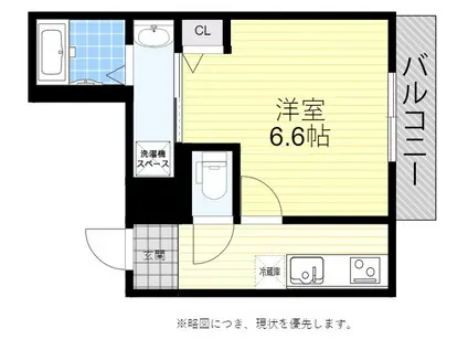 フロレゾンM(1K/1階)の間取り写真