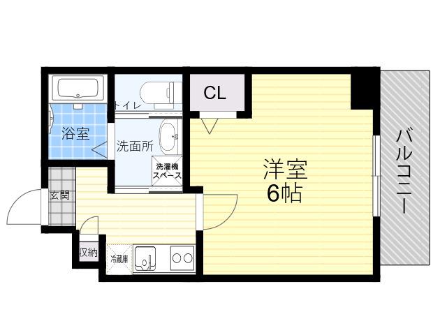 レーヴメゾン尼崎大物(1K/5階)の間取り写真