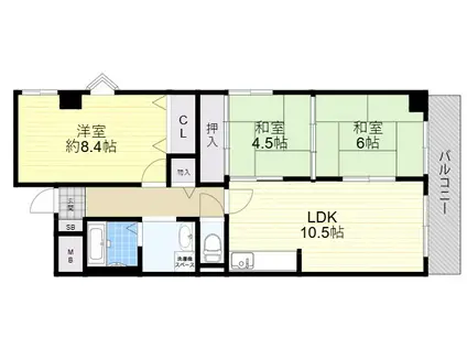 メゾンドみずほ尼崎(3LDK/1階)の間取り写真