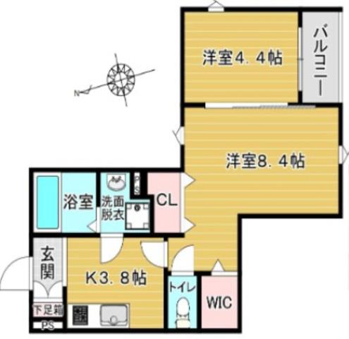AO開明(2K/2階)の間取り写真