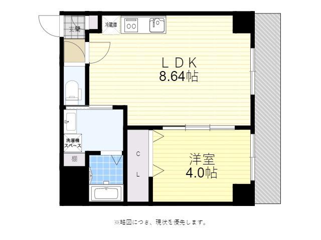 TERRA HANSHIN AMAGASAKI(1LDK/2階)の間取り写真