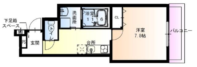 フジパレス阪急園田イースト5番館(1K/3階)の間取り写真