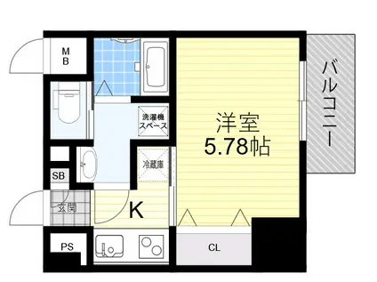 シロハイヌ尼崎中央(1K/9階)の間取り写真