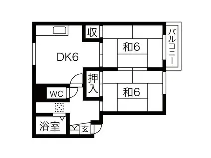 ファミールハイツ(2DK/2階)の間取り写真