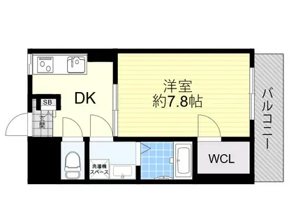 ラ・プリマヴェーラ(1DK/1階)の間取り写真