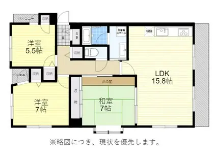 シロハイヌ稲葉荘(3LDK/2階)の間取り写真