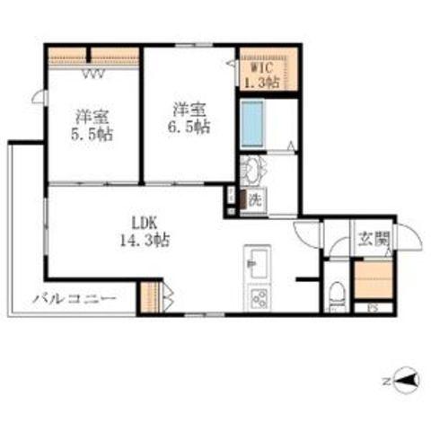 CASITA 七ツ松(2LDK/2階)の間取り写真
