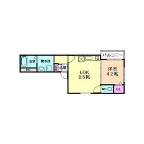 F ASECIA COSY(1LDK/1階)の間取り写真