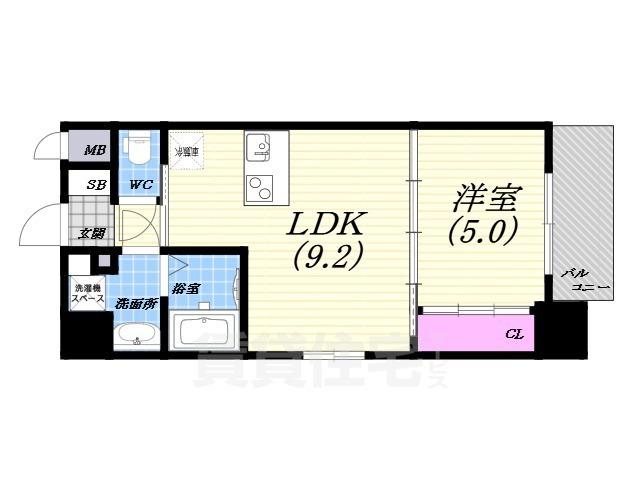 グランクレンツ尼崎(1LDK/5階)の間取り写真