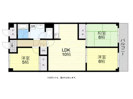 シロハイヌ今米(3LDK/9階)の間取り写真