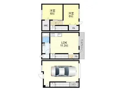 Ｌａ　Ｌｕｃｅ　ＯＳＡＫＡ　Ｏｖｅｓｔ(2LDK)の間取り写真