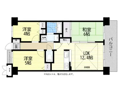 アービング尼崎長洲公園(2SLDK/6階)の間取り写真