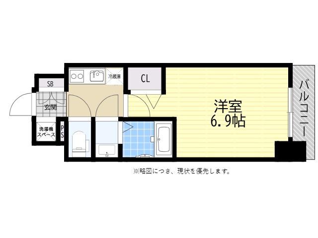 フォーリアライズ尼崎エラン(1K/7階)の間取り写真