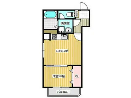 ブランノワール(1LDK/2階)の間取り写真