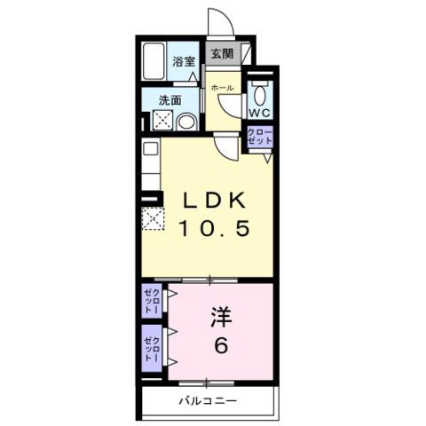 ヒカルサ尼崎神崎町(1LDK/2階)の間取り写真