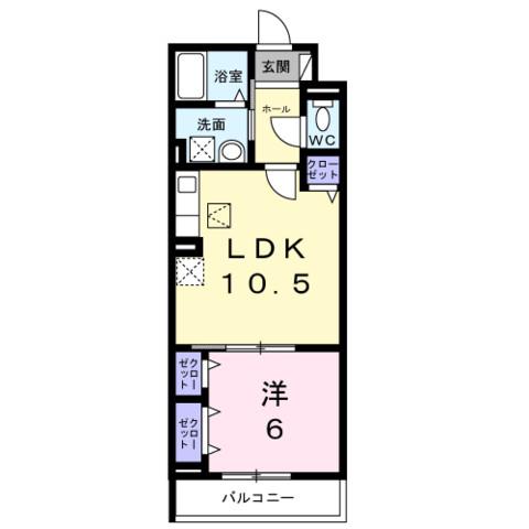 ヒカルサ尼崎神崎町(1LDK/1階)の間取り写真