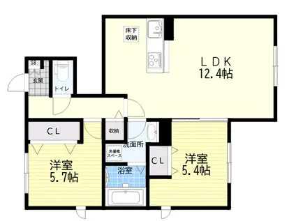 AL DABARAN.61(2LDK/1階)の間取り写真