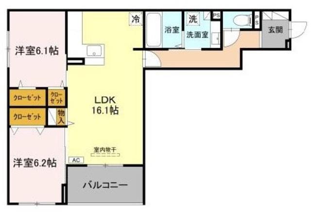 FIELD COURT(2LDK/3階)の間取り写真