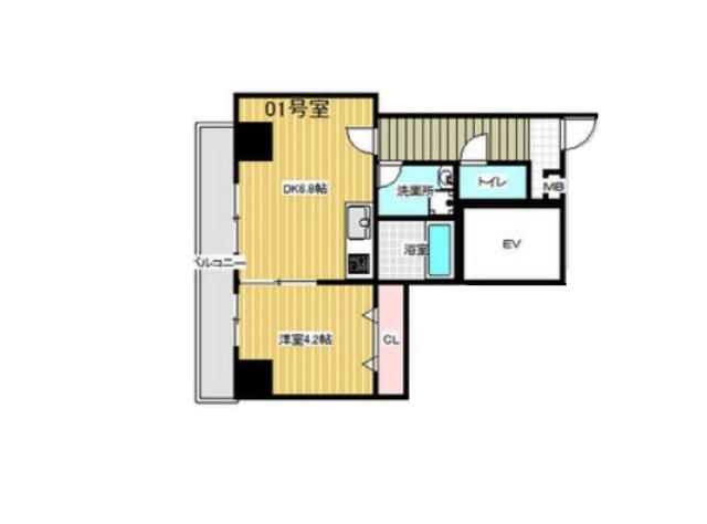 MAISON PREMIER VII(1DK/4階)の間取り写真
