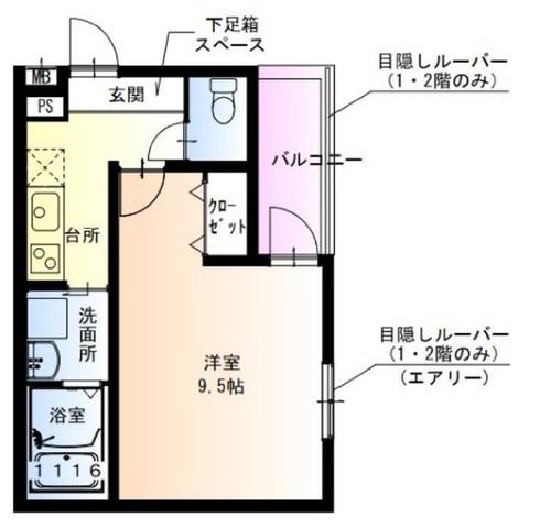 フジパレス武庫川駅北(1K/1階)の間取り写真