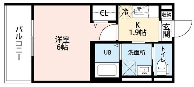 ROBOT HOME立花(1K/1階)の間取り写真