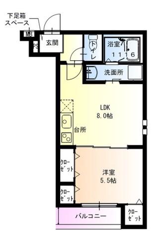 フジパレス神田南通1番館(1LDK/3階)の間取り写真