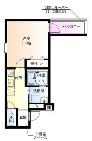 フジパレス神田南通2番館(1K/1階)の間取り写真