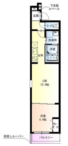 フジパレス神田南通3番館(1LDK/3階)の間取り写真