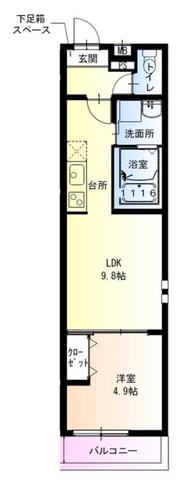 フジパレス神田南通3番館(1LDK/2階)の間取り写真