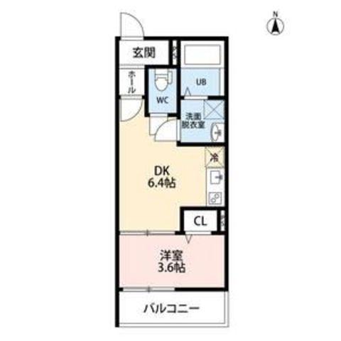 COCON GRANDJOUR 尼崎水堂町(1DK/2階)の間取り写真