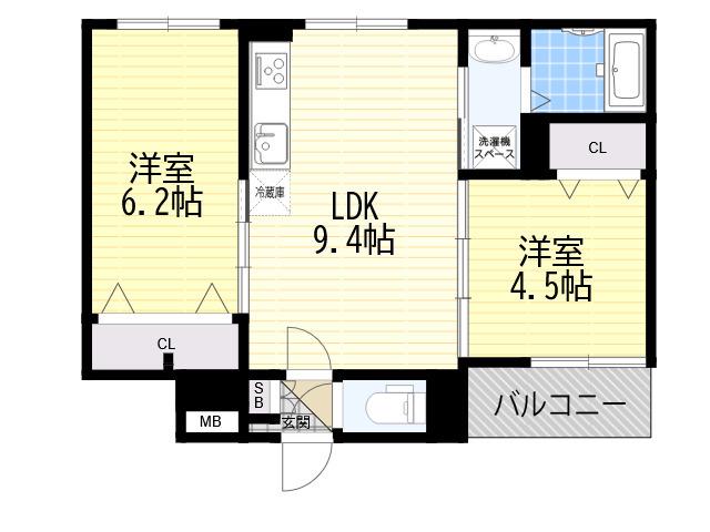 トレフル・ロシェ尼崎(1SLDK/3階)の間取り写真