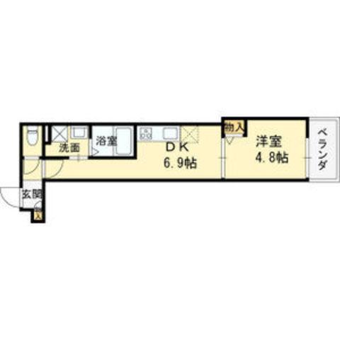 クレアール塚口Ⅰ(1DK/1階)の間取り写真