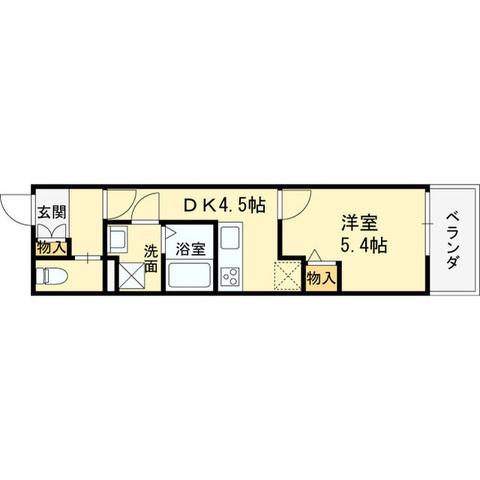 クレアール塚口Ⅱ(1DK/1階)の間取り写真