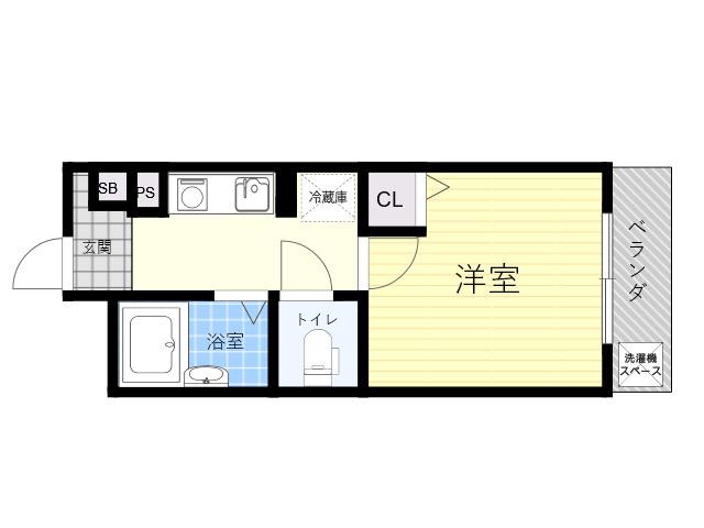 ジョイフル西宮北口(1K/2階)の間取り写真